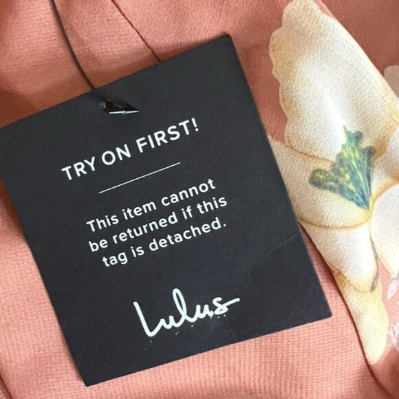 Lulu's NEW All Mine Rusty Rose Floral Print Wrap Dress Size L - Picture 13 of 15